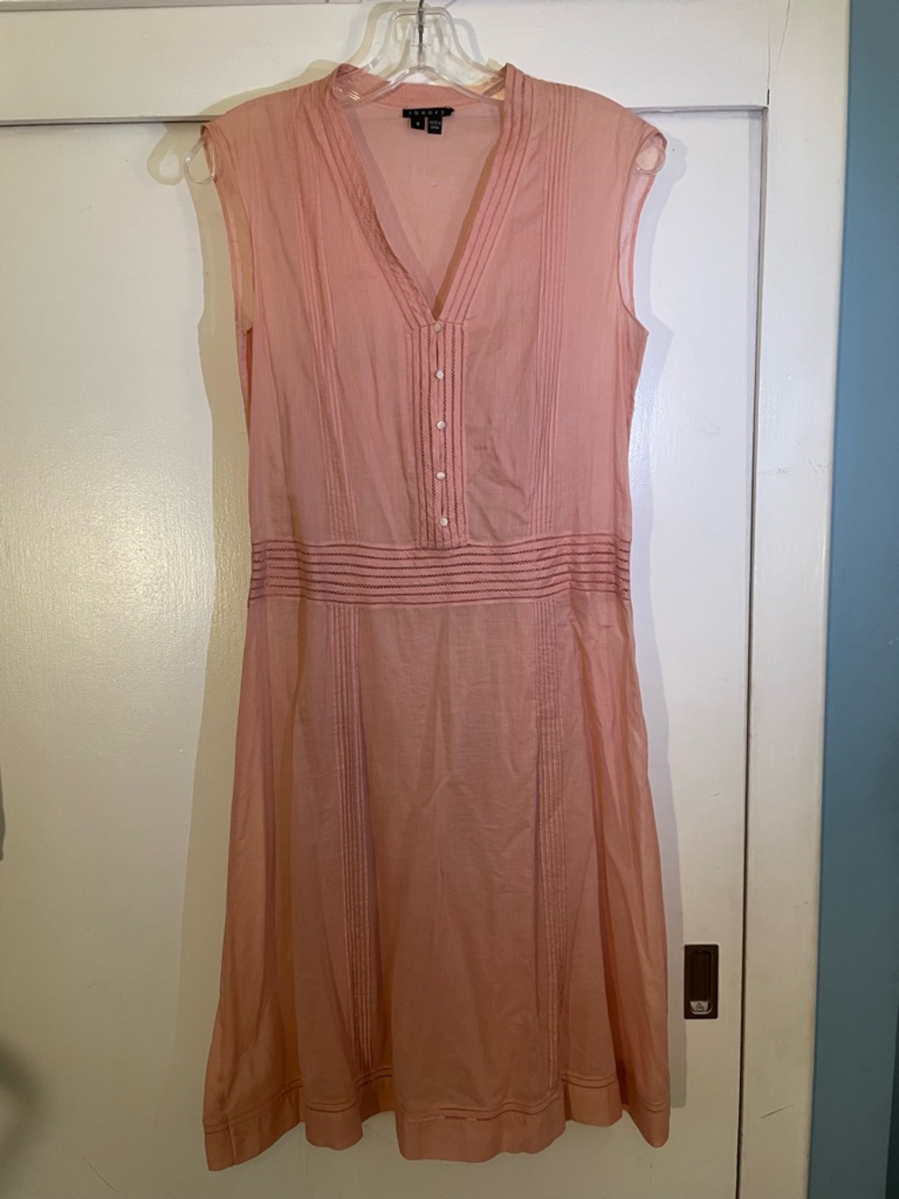 Theory Pink V-Neck Sleeveless Dress